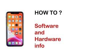 How do you know Software and Hardware info