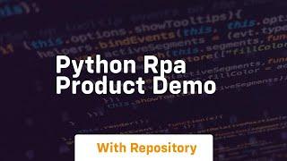 Python rpa product demo