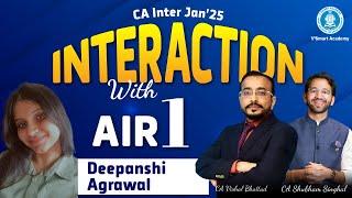 Interview with AIR-1 CA Inter Jan'25 | Vsmart Academy | CA Vishal Bhattad | CA Shubham Singhal |