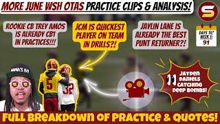 Trey Amos is CB1! | MORE WSH June OTAs Practice Clips & Analysis! JCM is Fastest Player! Lane = PR1