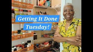 GETTING IT DONE TUESDAY!! Morning Skin Care, Meditation Moment, Food Pantry Organization!