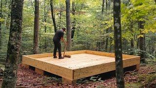 Man Builds Incredible A-Shaped Log Cabin | Start to Finish | By @Ferincishin ​