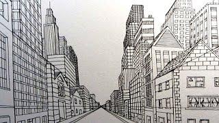 How to Draw a City Street in One Point Perspective: Narrated