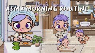 ASMR MORNING ROUTINE PURPLE FAMILY ! AVATAR WORLD DRAMA ROLEPLAY | PAZU