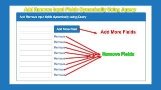 Add Remove multiple Input Fields Dynamically with Jquery