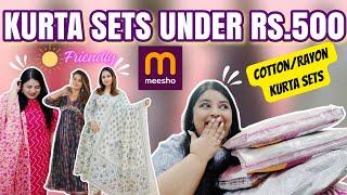 Meesho Kurta Set Haul Under 500 | Affordable Cotton Kurta Set | Ambika Singh #kurtaset #meeshohaul