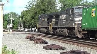 NS 29P Intermodal Domestic stacks by Vermilion 7-2-24 AC44C6M and CW44-9 lead short train