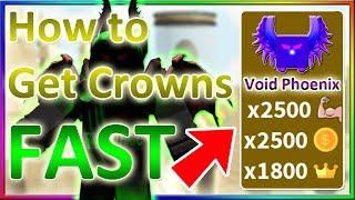 How to Get Crowns FAST in Saber Simulator *GET VOID PETS*