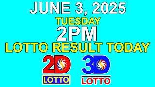 2pm Draw Lotto Result Today June 3 2025 | PCSO 2D 3D Lotto