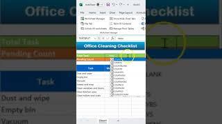 Create an Interactive Office Cleaning Checklist in Excel within few Seconds #shorts