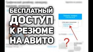 Бесплатный доступ к резюме на Авито - ЛАЙФХАК