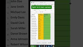 Split First & Last Names in Excel #exceltips #excel #split #excelformula