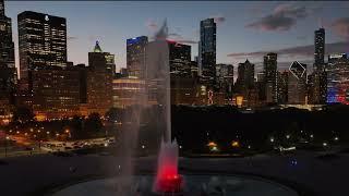 Buckingham Fountain at Night, Chicago, IL. #dronevideo