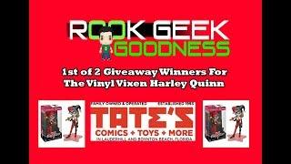 Rook Geek Goodness 1st of 2 Giveaway Winner For The Vinyl Vixen Harley Quinn Statue