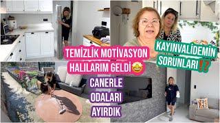 KAYINVALİDEMİN SORUNLARI⁉️CANERLE ODALARI AYIRDIK, HALILARIM GELDİSABAHTAN AKŞAMA DERİN TEMİZLİK