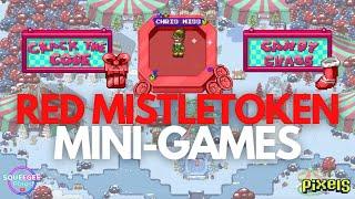 PIXELS︱HOW TO PLAY MINI-GAMES & EARN RED MISTLETOKENS︱CRACK THE CODE︱CANDY CHAOS