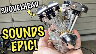 MINIATURE HARLEY-DAVIDSON V-TWIN SHOVELHEAD ENGINE THAT RUNS - SOUNDS EPIC!