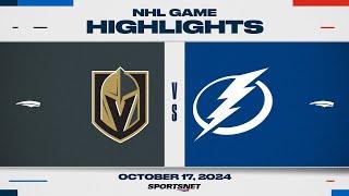 NHL Highlights | Golden Knights vs. Lightning - October 17, 2024