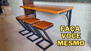 Como Fazer uma Banqueta DIY para Mesa de Bancada – Fácil e Rápido!