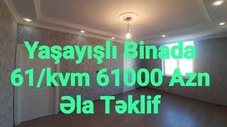 Xırdalanda Yaşayışlı Binada  61/Kvm Təmirli Mənzil Satılır 61000 Azn 0777677674 Rəşad