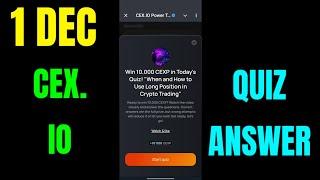 Cex.io Quiz Answers 1 December | Cex.io Daily Quiz | Cex io daily combo| Cex.io daily quiz answer