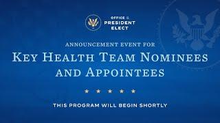 President-elect Biden Introduces Key Members of his Health Team