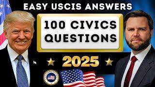 2025 U.S. Citizenship Test Official USCIS 100 Civics Exam Questions, Naturalization, Donald Trump