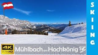 SKIING Muhlbach am Hochkonig blue pistes | Ski Amade | 4K 60fps