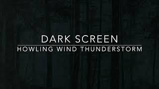 ️ Dark Screen Howling Wind Thunderstorm Sound - 1 hour Rain Sounds for Sleep 