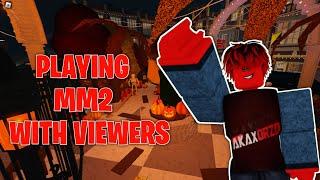  ROBLOX LIVE MM2 HALLOWEEN WITH VIEWERS!!!!