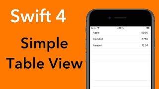 How to create a Table View (Swift 4 + Xcode 9.0)