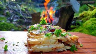 This recipe is all about potatoes All prepared in the forest bushcraft style. ASMR cooking...