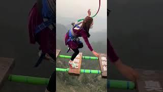 Bungee Jumping With Rope In Beautiful Place:Asmr Bungee Jumping#travel#funny