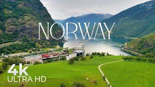 Норвегия (Norway) 4K - Удивительно красивая природа Аурландс-фьорда с расслабляющим пианино 3 часа