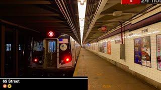 IND Queens Blvd Line| (E)(F) Exp & (M)(R) Lcl Train Action @ 65th Street