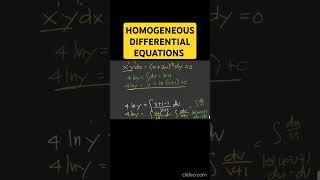 HOMOGENEOUSDIFFERENTIAL EQUATIONS #maths #mathematics #educational #education