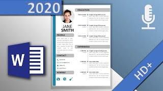 Resume template in Word  / professional CV (VOICE OVER, HD 2020) - with downloadlink⬇