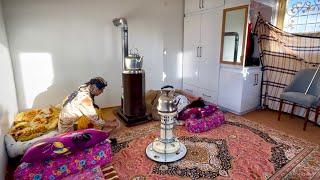 Simple Village Life: The Warmth of a Kerosene Heater on a Cold Winter Morning ️