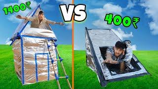 Overnight survival challenge in low to High budget aluminium foil house