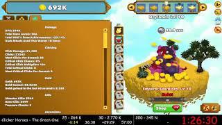 Clicker Heroes "The Green One" speedrun in 69:14:26 [WR]