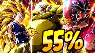 CARRIES AN ENTIRE CATEGORY BY HIMSELF!! LR AGL SSJ3 Goku GT SSJ4 55% First Look | DBZ Dokkan Battle