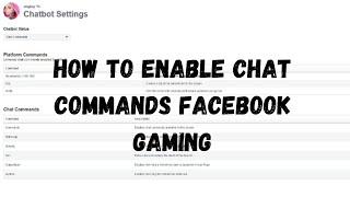 HOW TO ADD COMMANDS IN FACEBOOK PAGE