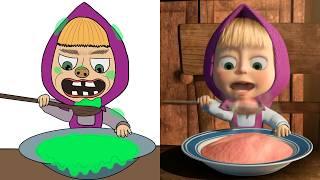 Masha and The Bear - Recipe for disaster funny cartoon drawing meme  | Funny Masha and The Bear