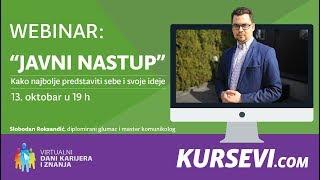 Webinar - Javni nastup - kako najbolje predstaviti sebe i svoje ideje