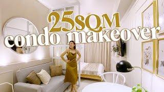 From Bare Condo to this COZY GLAM Studio Unit!! // 25sqm Neutral Minimalist Makeover// by Elle Uy