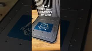 xTool F1 Maximum power and speed on a metal card