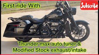 2020 road king with thunder max auto tuner & modified stock exhaust