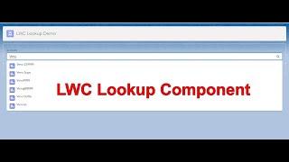 LWC Lookup Component