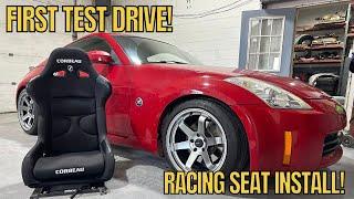 First Test Drive with FDF Raceshop's Mantis Angle Kit and Racing Seat Install on the 350z!