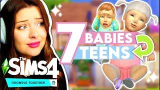 Raising 7 Infants to TEENS in The Sims 4 // The Sims 4 Growing Together 7 Infant Challenge